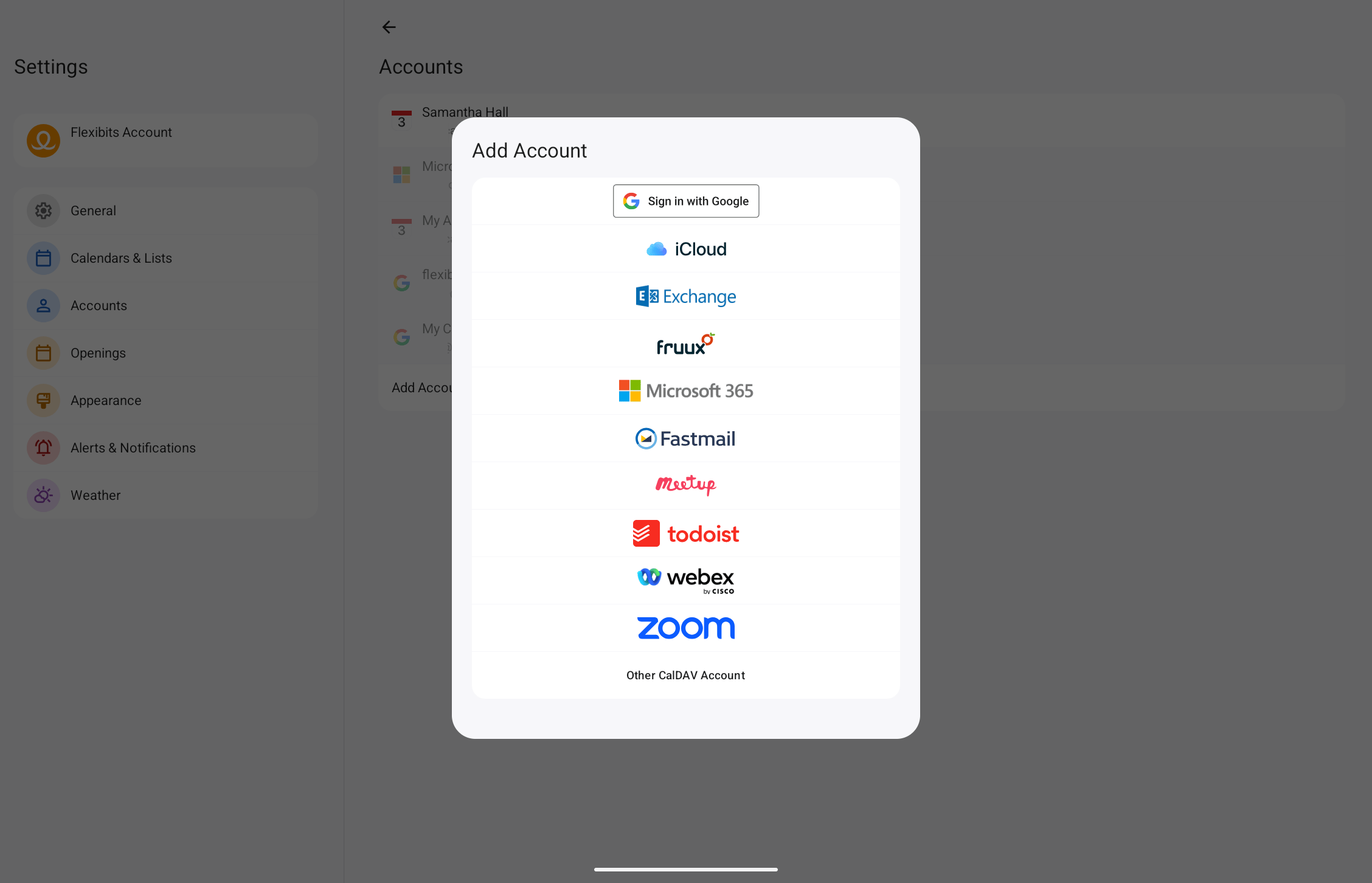 Connecting accounts