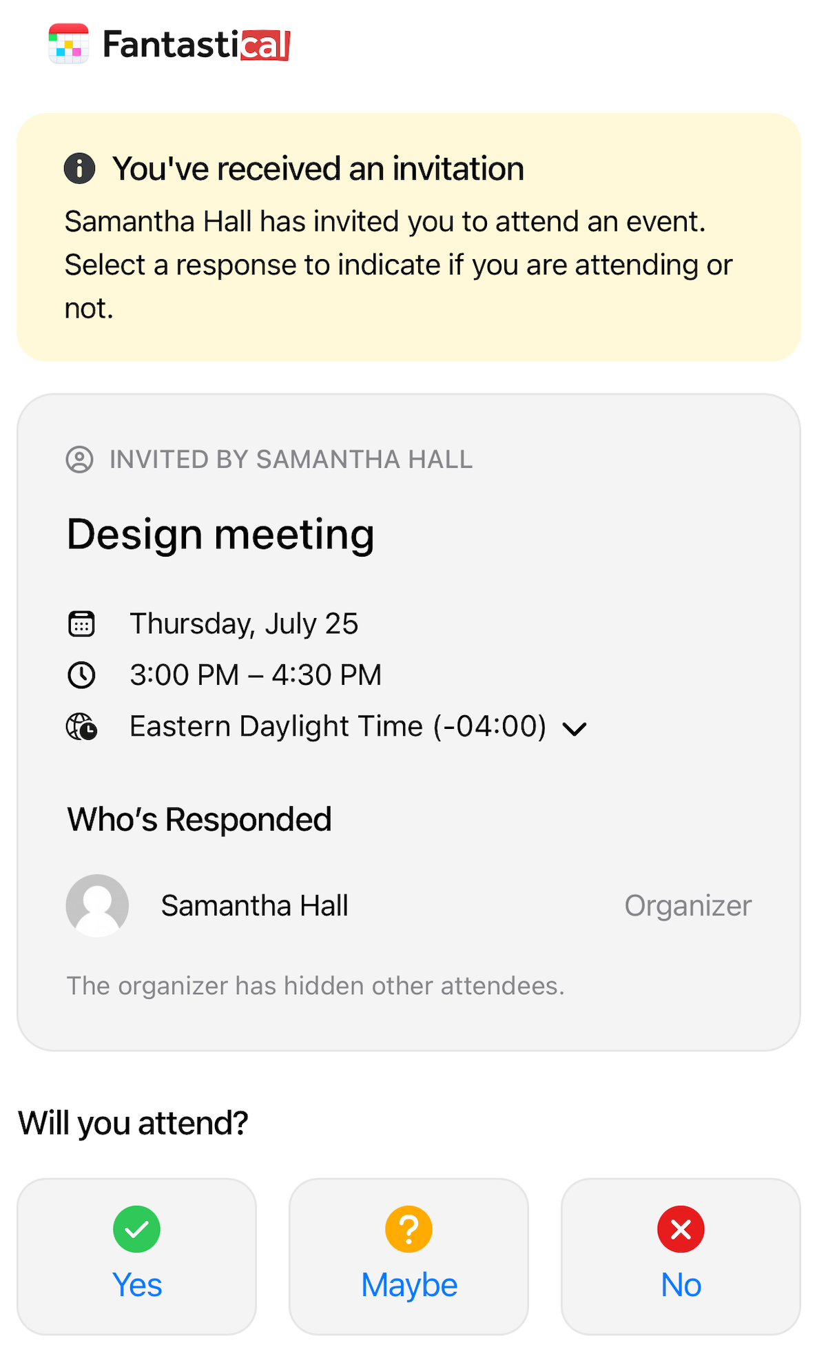 RSVP form