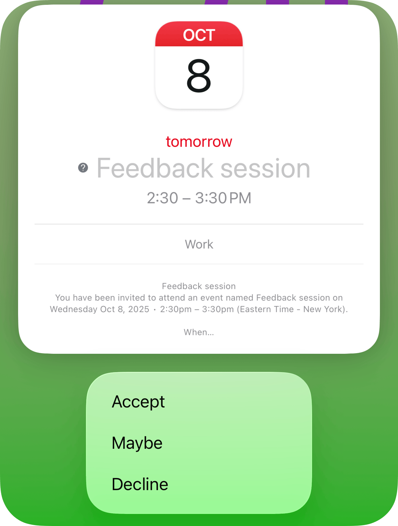Accept invite from notification