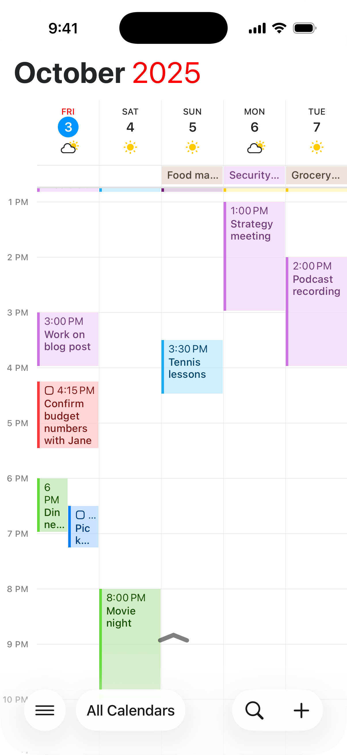 Week view