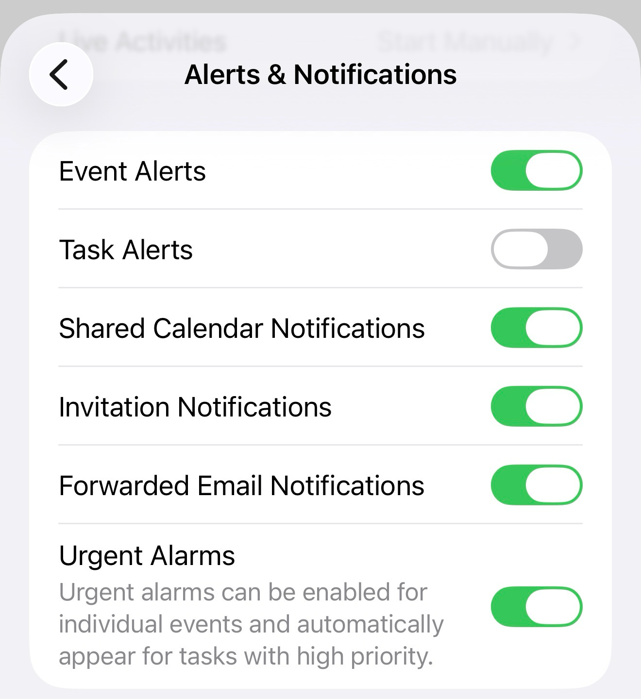 Urgent Alarms Enable