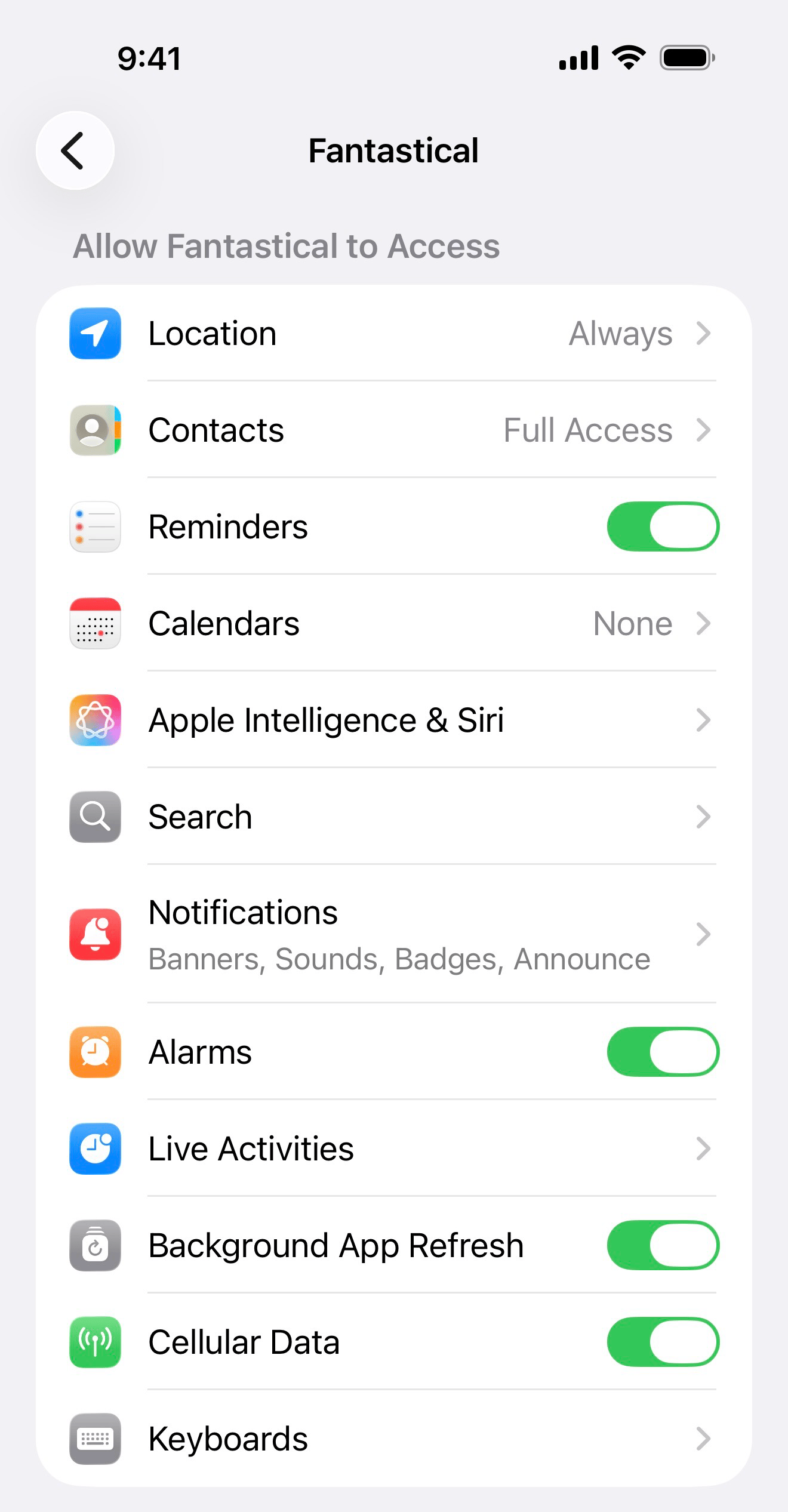 Urgent Alarms Settings