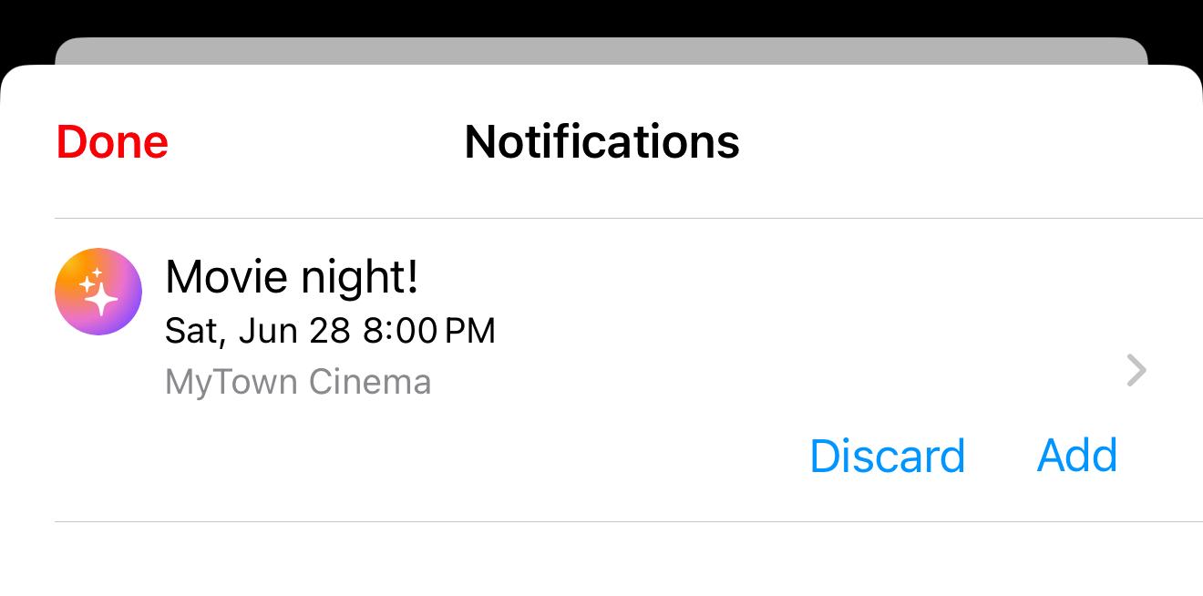 Forward email notification iOS