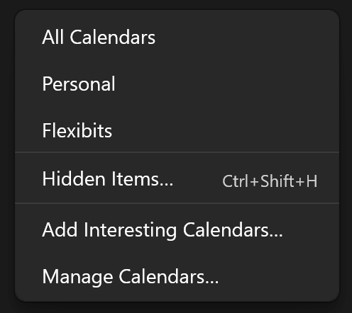 Changing calendar sets