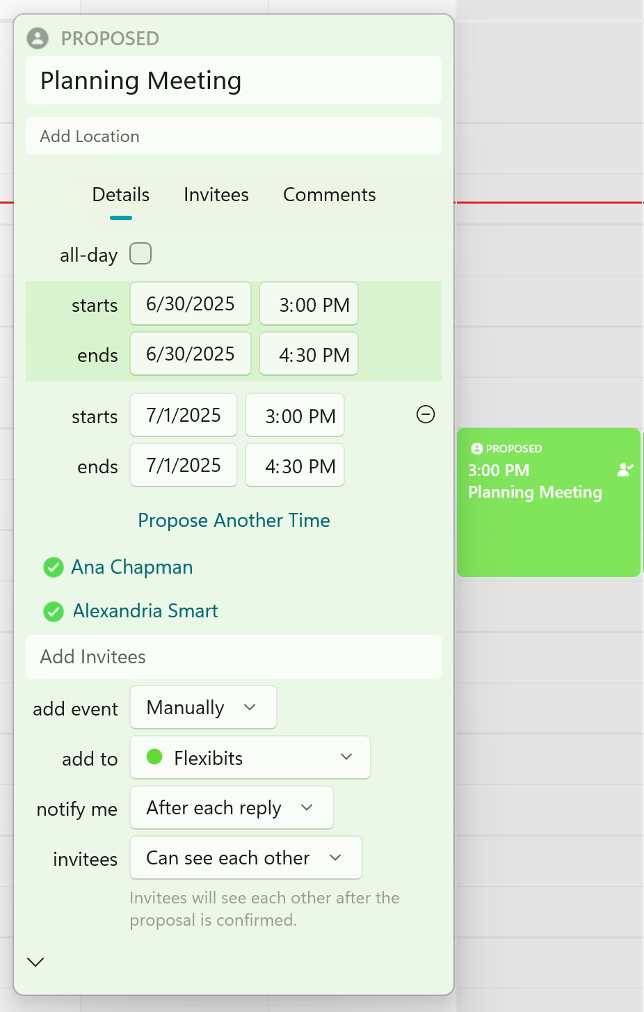 Details tab