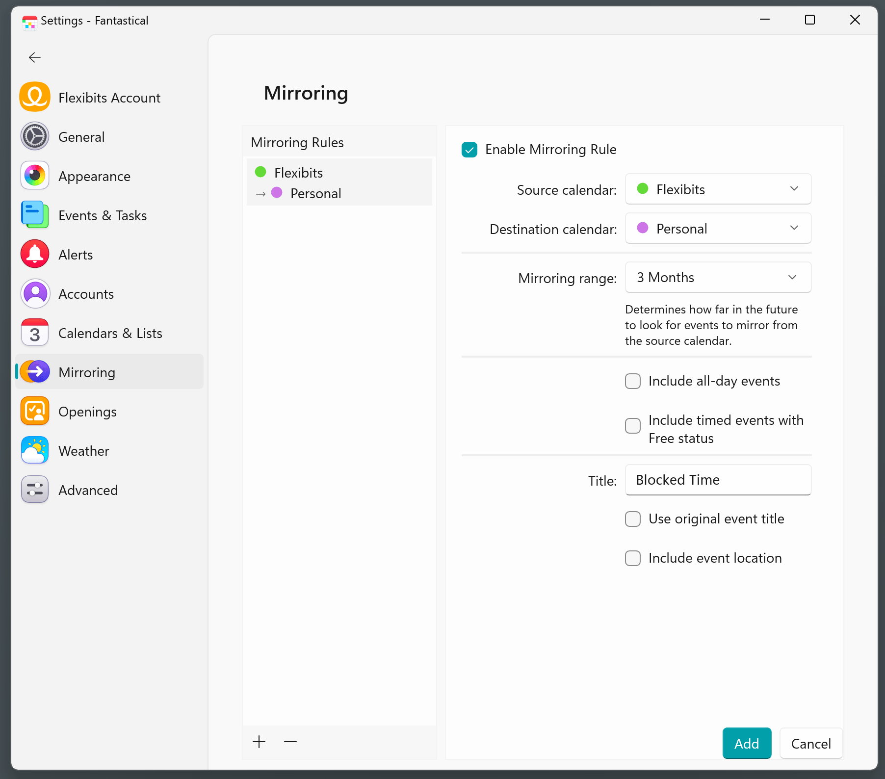 Calendar Mirroring