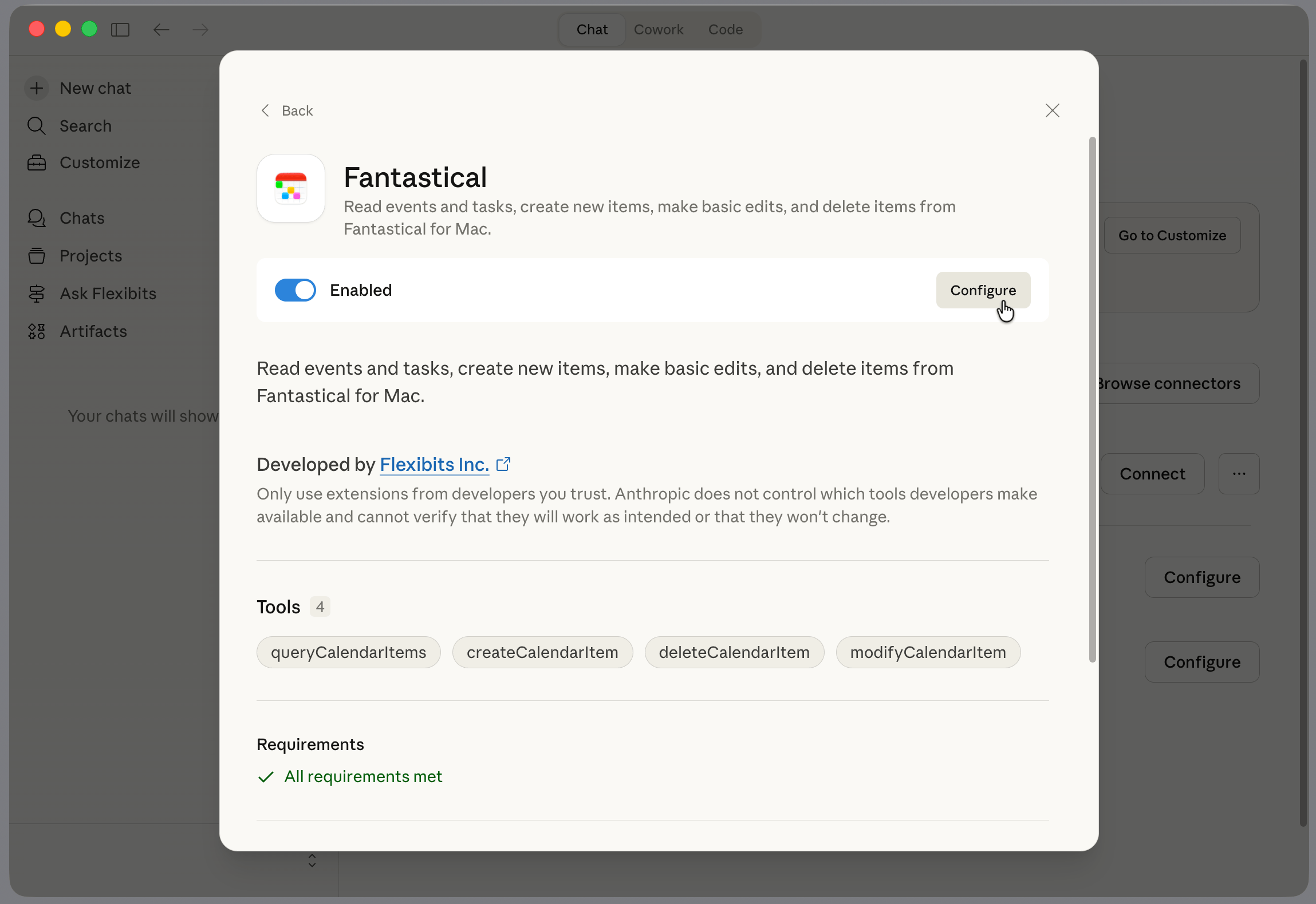 Claude Connector Configure