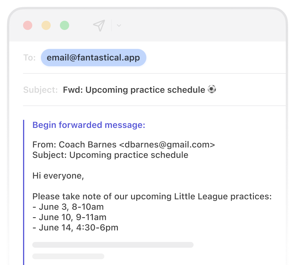 Multiple events email