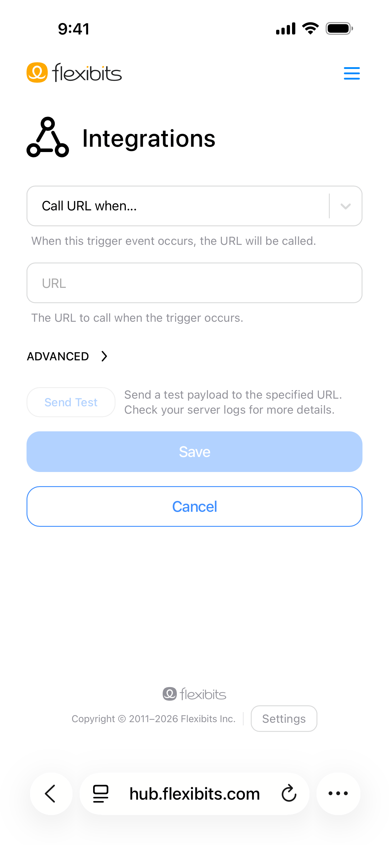 Webhooks Settings