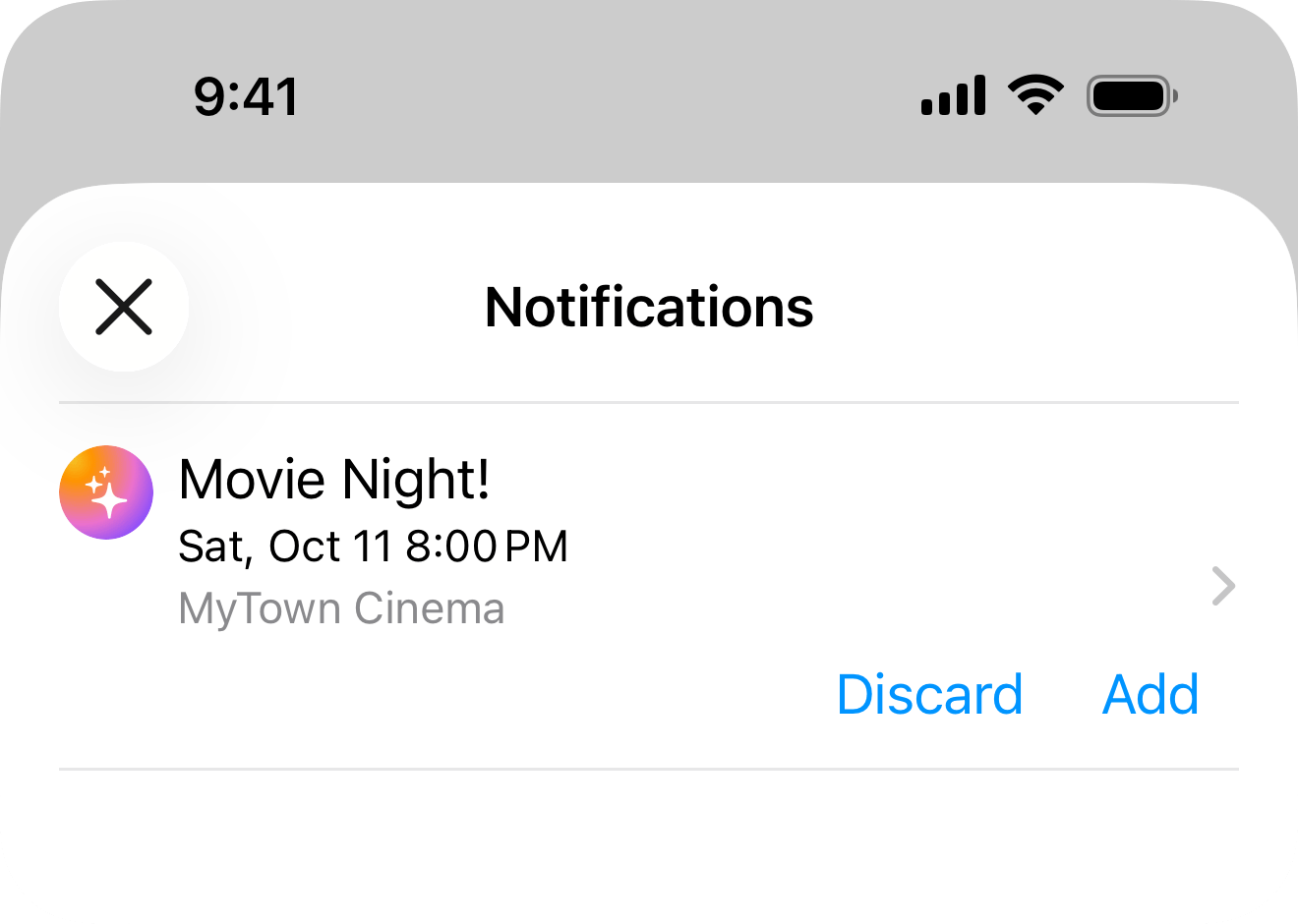 Forward email notification iOS