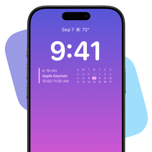 Screenshot of Fantastical's Lock Screen widgets feature