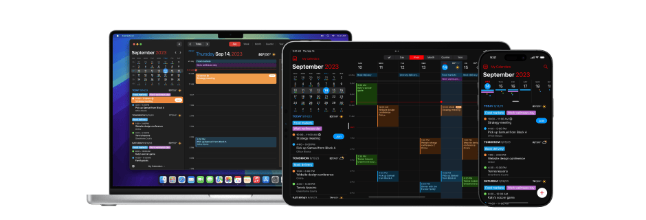 Fantastical in dark theme